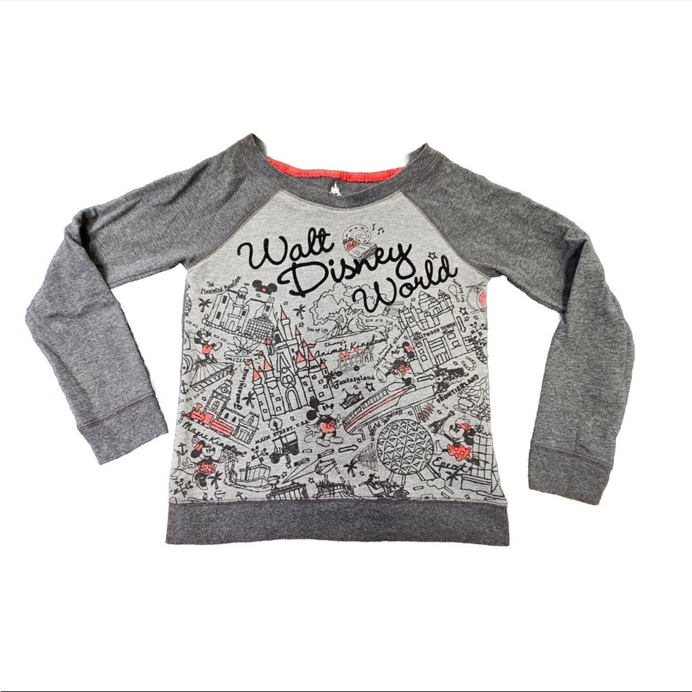 Disney Gray and Red Walt Disney World Sweatshirt